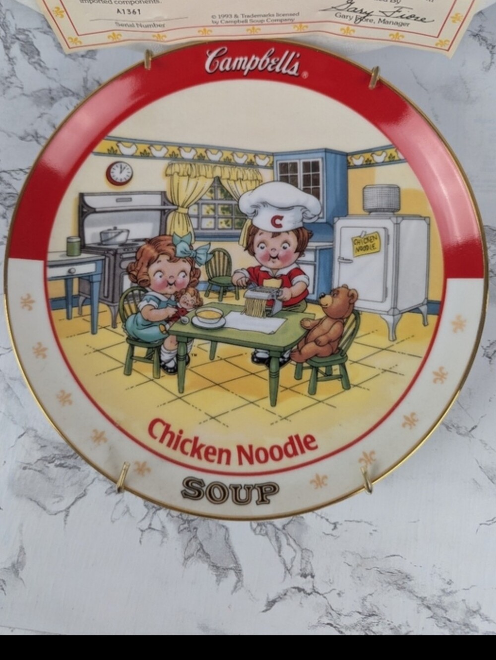 Authentic Vntg Danbury Mint "Chicken Noodle Soup" Lmtd Edition Collector's Plate
